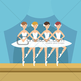 Four Ballerinas Little Swans Dance Performance