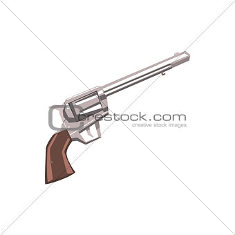Pistol Handgun Drawing Isolated On White Background