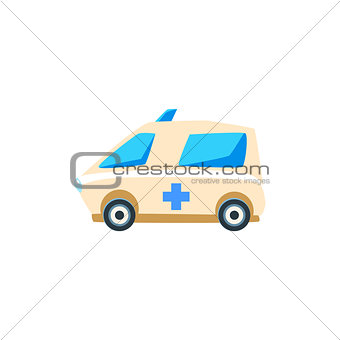 White Ambulance Toy Cute Car Icon