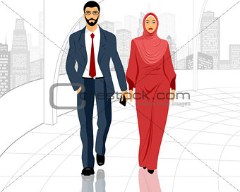Young muslim couple
