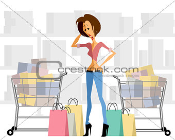 Woman with shopping chart