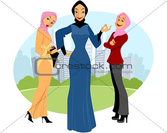 Three muslim girls