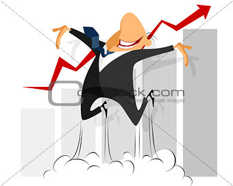 Funny businessman jumping