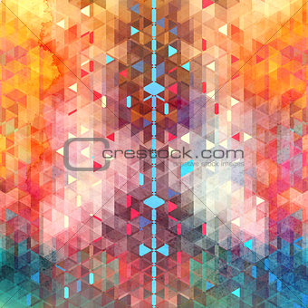 Abstract watercolor background of triangles
