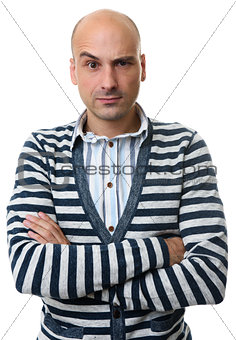 Handsome Caucasian doubting man with a curious expression
