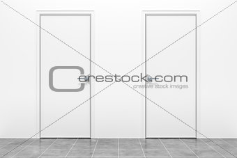 two white doors