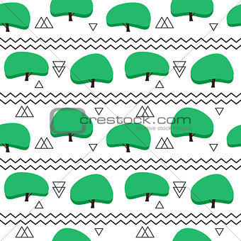 Seamless pattern in modern Scandinavian style. geometry background of north nature.