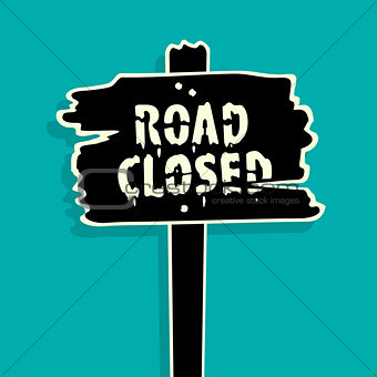 Road Closed sign Vector Illustration