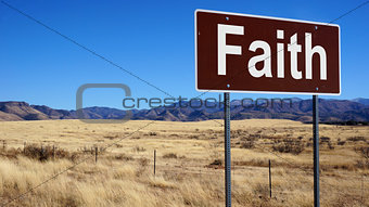 Faith brown road sign