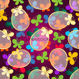 Easter dark purple Seamless Pattern