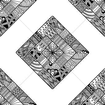 Zentangle seamless pattern. doodle, mandala.