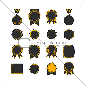 Setof medals isolated on white. label designs.