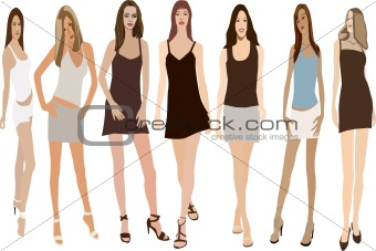 Fashion girls - Stylized Silhouettes