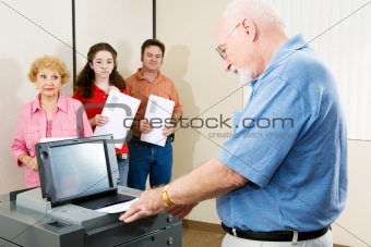 Senior Man Voting