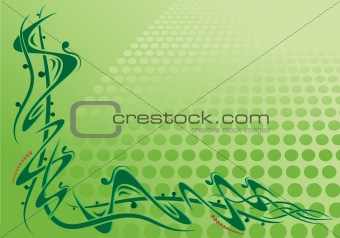 Corner scroll with green background