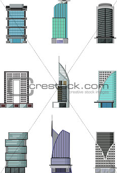 set of Buildings cartoon for you design