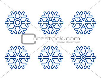 set of snowflake icons