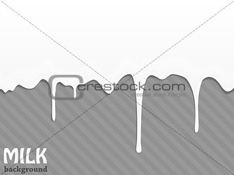 Flowing milk drops. Vector illustration.