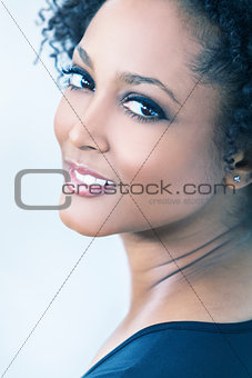 Beautiful Mixed Race African American Girl Woman