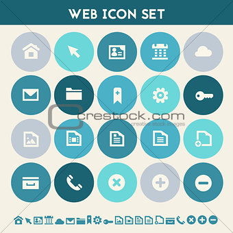 Web icon set. Multicolored flat buttons