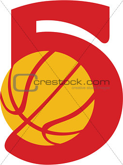 Basketball Ball Five Retro
