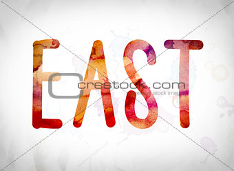 East Concept Watercolor Word Art