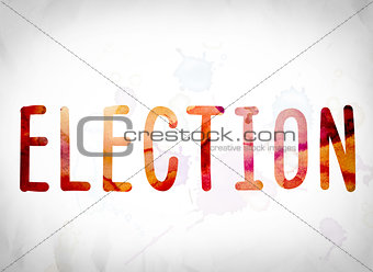 Election Concept Watercolor Word Art