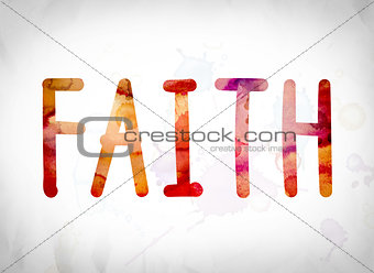 Faith Concept Watercolor Word Art