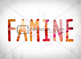 Famine Concept Watercolor Word Art