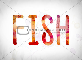 Fish Concept Watercolor Word Art
