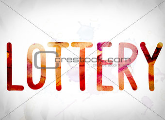 Lottery Concept Watercolor Word Art