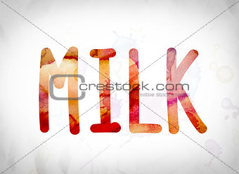 Milk Concept Watercolor Word Art