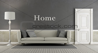 Gray vintage living room