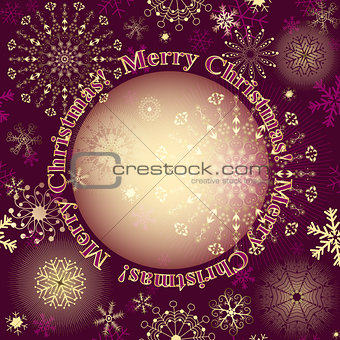Christmas purple greeting card
