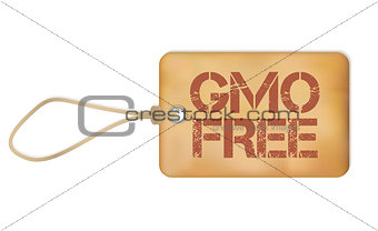 Gmo Free Old Paper Grunge Label Vector Illustration