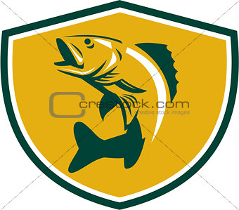 Walleye Fish Jumping Crest Retro