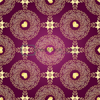 Vintage purple seamless pattern