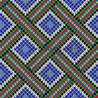 Knitting seamless colorful ornate pattern