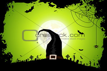 Halloween Zombie Party Poster with Hat