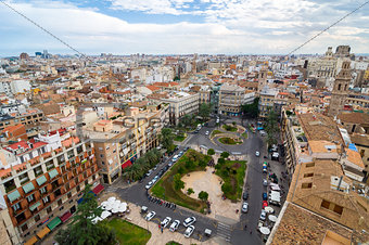Aerial view of Valencia in a cloudy day. Valencia, Spain.