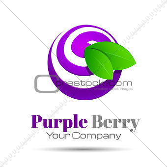 Blueberry purple colorful logo berry icon. Vector business. Corporate branding identity design illustration for your company. Creative abstract concept.
