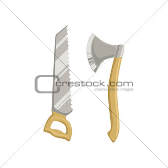 Saw And Wood Axe