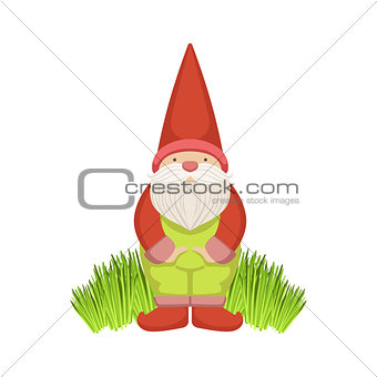 Garden Gnome Standing On Grass