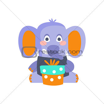 Elephant With Party Attributes Girly Stylized Funky Sticker