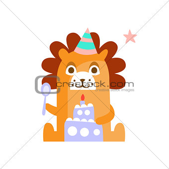 Lion With Party Attributes Girly Stylized Funky Sticker