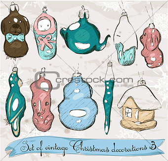 Set of real vintage Christmas decorations 2.