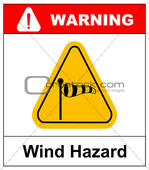 Vector illustration of triangle traffic sign for strong wind