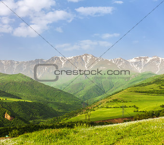 landscape with mountains and sky