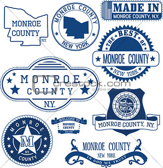 Monroe county, New York. Set of stamps and signs.