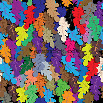 Oak leafs seamless vector background